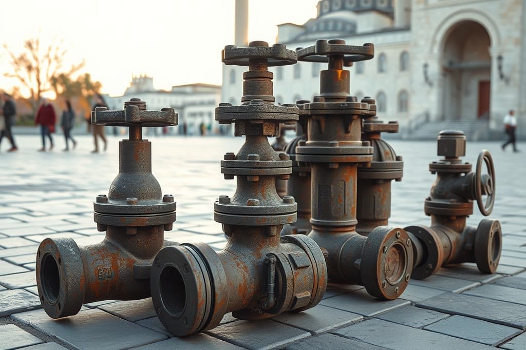 İllüstrasyon · Karaman'da 40 yıllık su vanaları Aktekke Meydanı'nda sergilendi