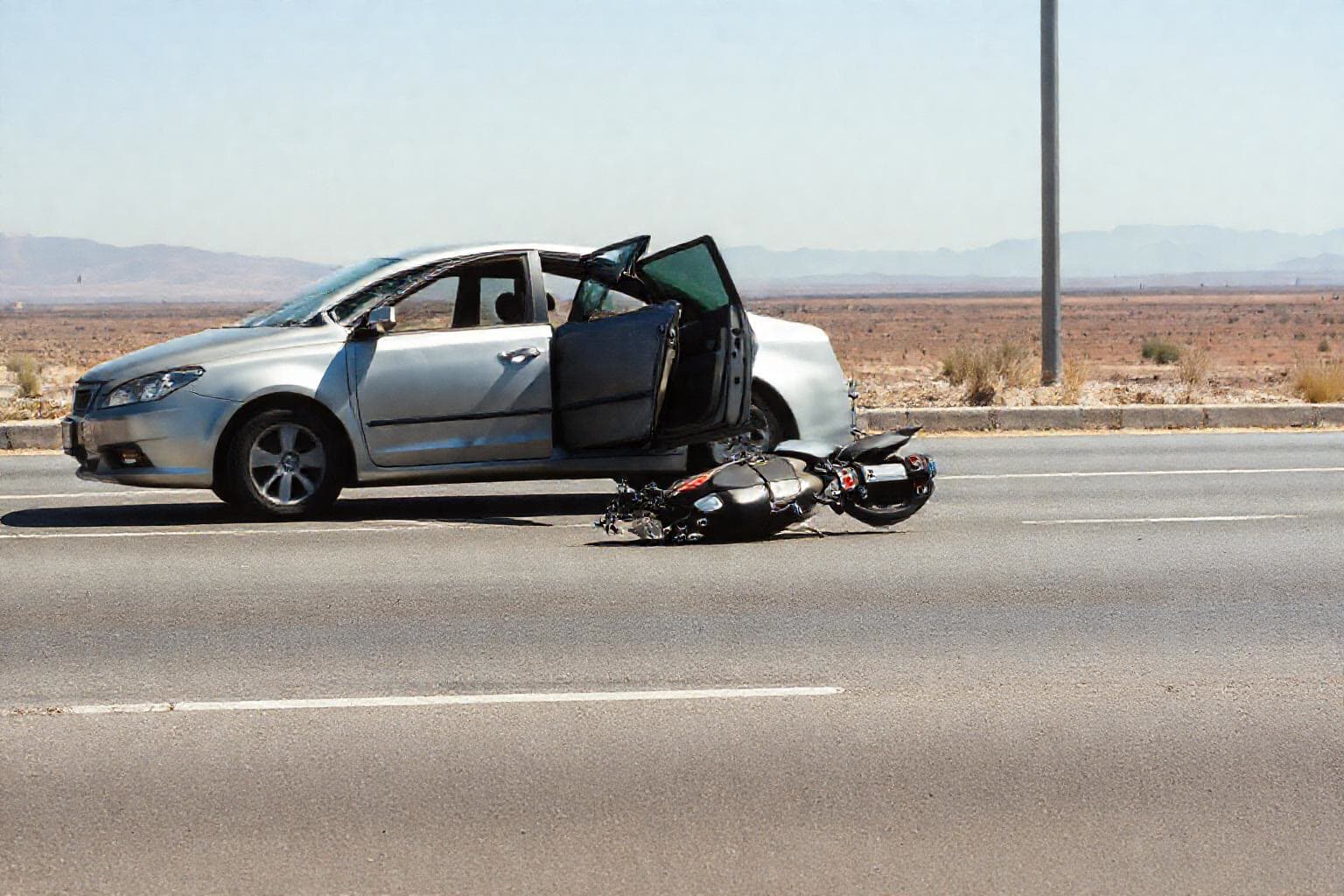İllüstrasyon · Karaman'da Trafik Kazası: Otomobil Kapısına Çarpan Motosiklet Devrildi