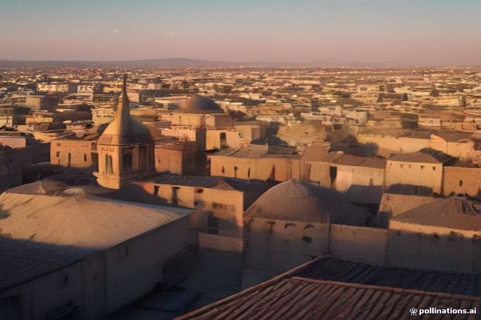 Karaman kent merkezinde, birbiri yakın yerleşmiş cami kubbeleri ve ince minarelerin erken sonbahar ışığında görülen hava fotoğrafı; uzakta Toros dağlarının silueti.