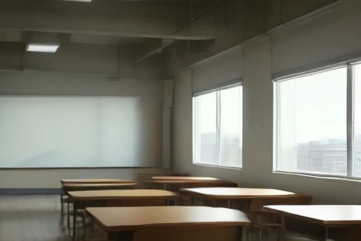 Bir sınıfta veya eğitim merkezinde ders çalışan, odaklanmış öğrenciler, arka planda hafif bulanık bir eğitim ortamı.